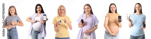 Set of women with diabetes ...