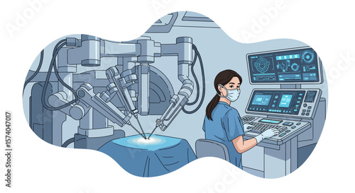 An illustration showcasing a collaborative medical scenario where an AI robot and a doctor are reviewing brain scans together.