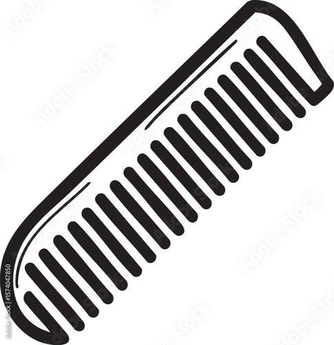 Simple line art of a hair comb for grooming and styling