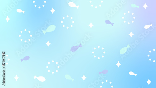かわいい動画配信用の背景　海のおさかな