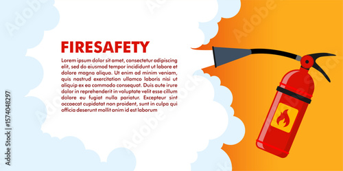 fire safety banner template vector illustration cartoon flat design natural fires and disasters
