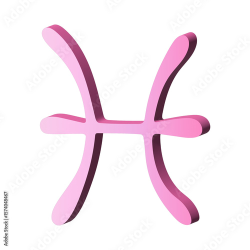 3d pisces zodiac sign Astrology clipart Element for design