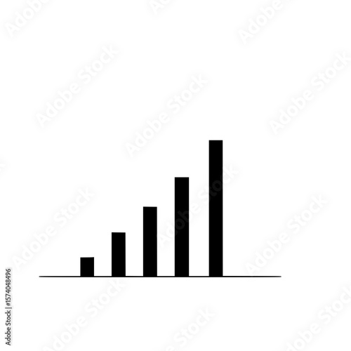 Free Download Ascending Bars: A simple black and white vector illustration of a bar graph showing positive growth, progress, or increasing data. - GFXLoad