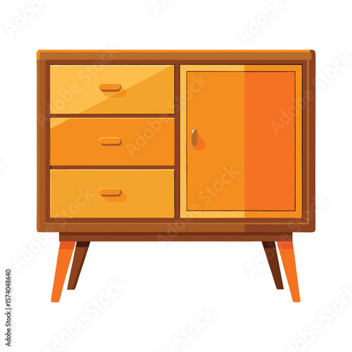 An antique wooden chest of drawers provides classic storage for any bedroom interior