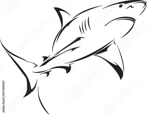 Powerful shark silhouette for marine conservation awareness campaign