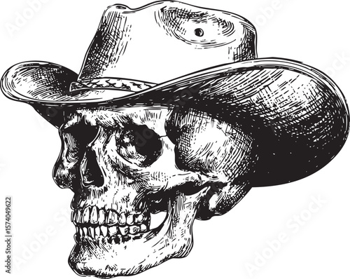 Cowboy skull design for apparel and party decorations