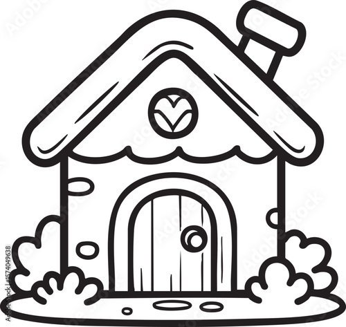Cute cottage design for kids book art or crafts