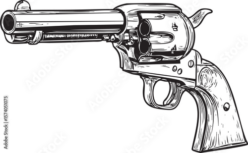 A vintage revolver with intricate detailing showcases craftsmanship