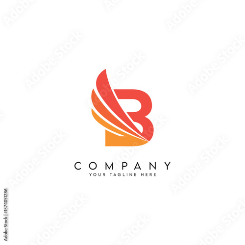 Free Download Abstract Wings Style Letter B Logo Template. - GFXLoad