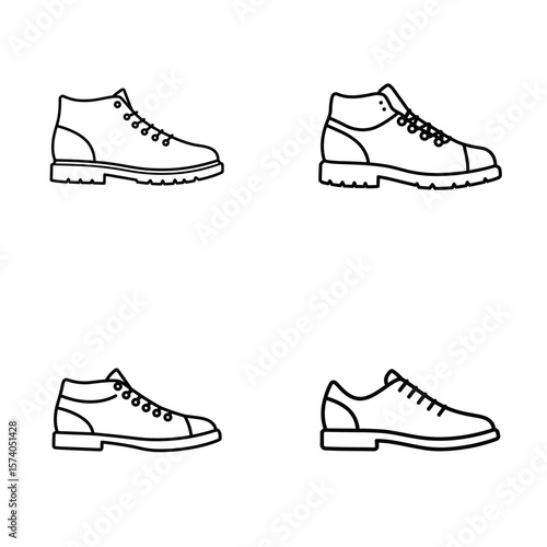 Outline Shoe Icons Set
