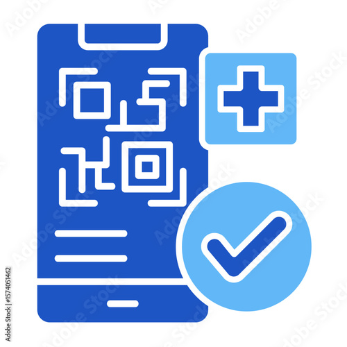Digital Vaccine Passport  Icon Element For Design