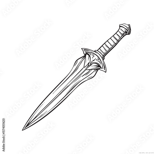 Elegant dagger with intricate design for fantasy art and games