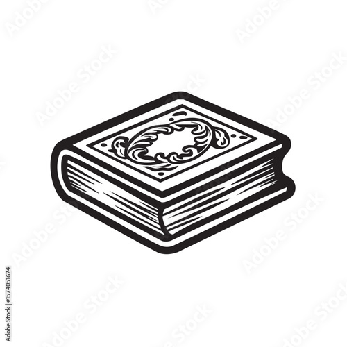 Decorative book with ornate cover design for creative projects