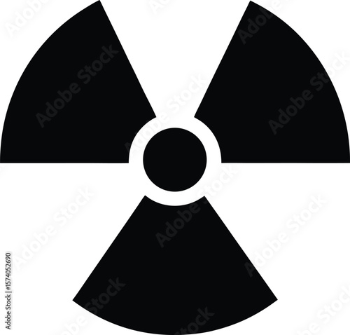 Radiation hazard nuclear vector icon radioactive sign alarm