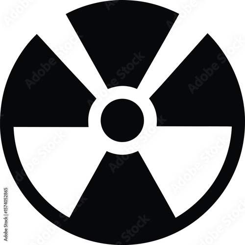 Radiation hazard nuclear vector icon radioactive sign alarm