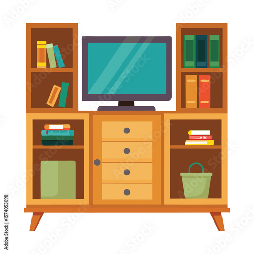 Furniture icons for room interior design, including desks, chairs, and bookshelves