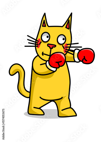 illustration of a boxer cat
