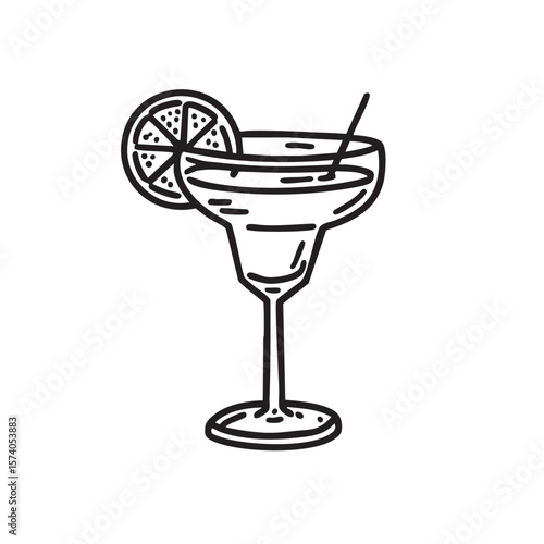 Refreshing summer cocktail with citrus slice for festive gatherings