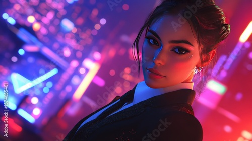 Stylish Tuxedo with Fiber Optic Accents