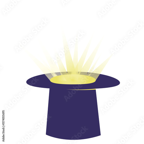 Fotografija A cylinder with a glow coming from it is an attribute of an illusionist or a magician