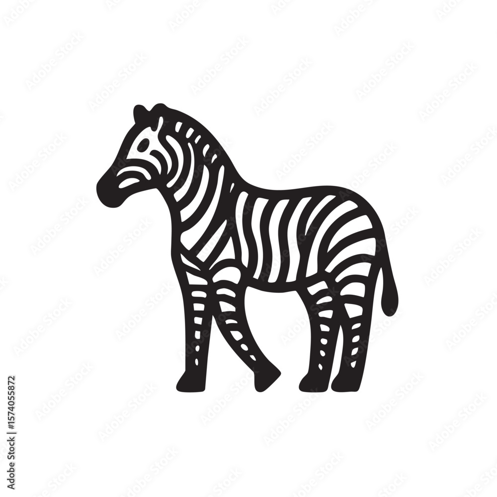 Obraz premium Artistic depiction of a zebra profile with intricate patterns