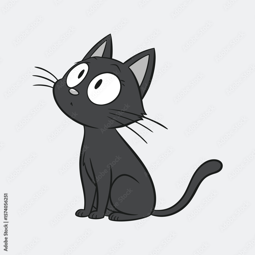 Fototapeta premium Cat Silhouette Vector Illustration on White Background