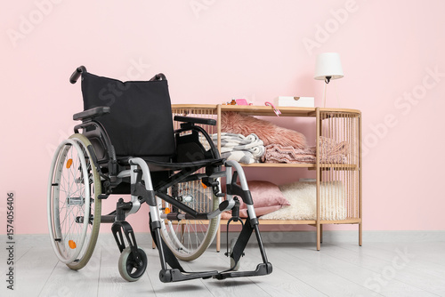 Modern empty wheelchair wit...