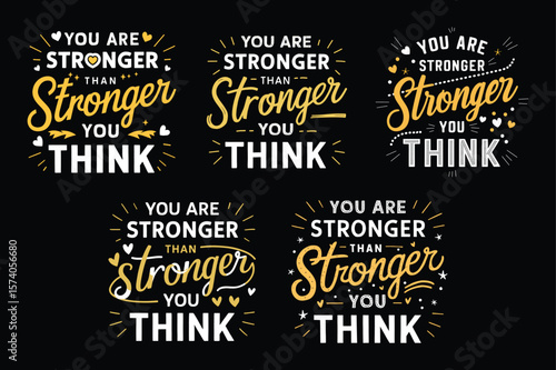 You are stronger than you think motivational text inspirational