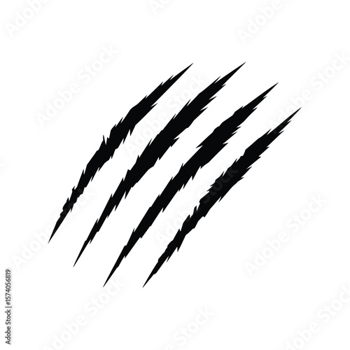 Fierce Claw Marks Vector Graphic Illustration of Wild Animal Scratches