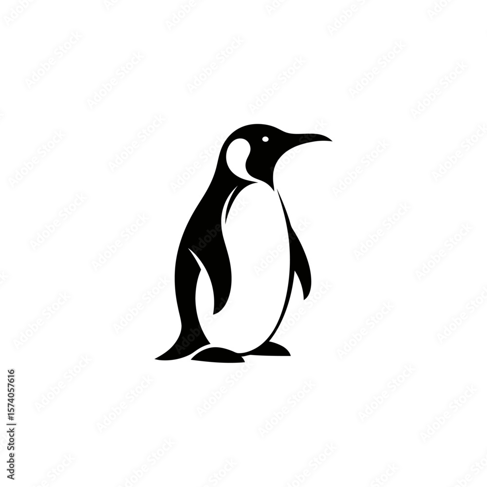 Penguin logo vector. Simple black and white animal symbol. Minimalist bird mascot icon.
Penguin logo vector. Simple black and white animal symbol. Minimalist bird mascot icon.