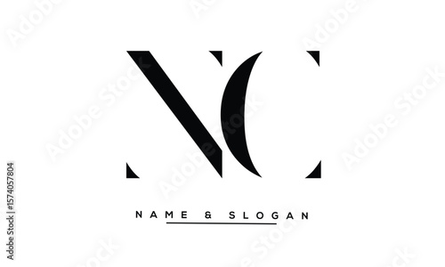 NC, CN Abstract Letters Logo Monogram