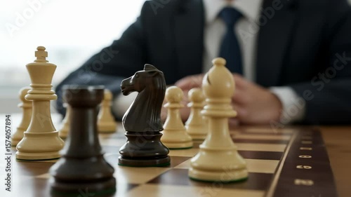 Wallpaper Mural Strategy for business: a man deep in thought while playing chess, embodying planning and decision-making. Torontodigital.ca