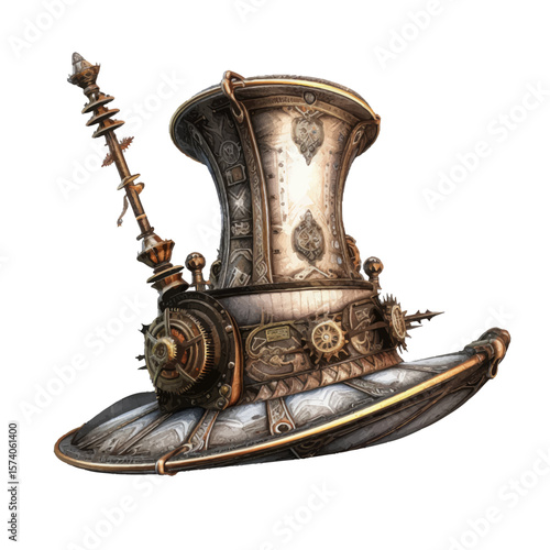 old antique copper steampunk hat