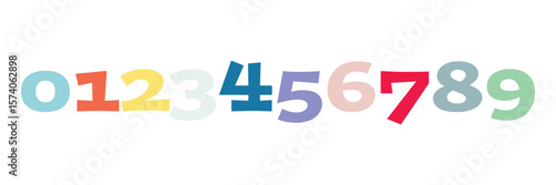 Set of brush stroke, marker textured numbers. numbers 1, 2, 3, 4, 5, 6, 7, 8, 9, 0. stylish hand draw brush painted numbers set. bold brush drawn grunge. dirty texture vector. rough brush strokes. 