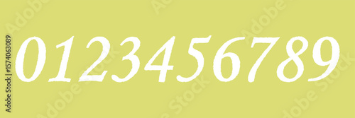Set of brush stroke, marker textured numbers. numbers 1, 2, 3, 4, 5, 6, 7, 8, 9, 0. stylish hand draw brush painted numbers set. bold brush drawn grunge. dirty texture vector. rough brush strokes. 