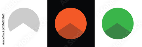 Pie chart set. Circle percentage diagram for application infographic, UI, web design, business presentation, marketing map or download progress vector illustration isolated white background in EPS 10.