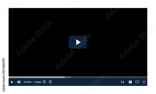 Media player screen display ui mockup stock illustration	
