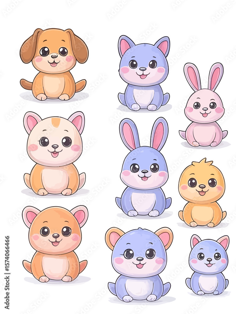 Cute Baby Animal Face Icons for Kids Cute Baby Animal Face Icons for Kids