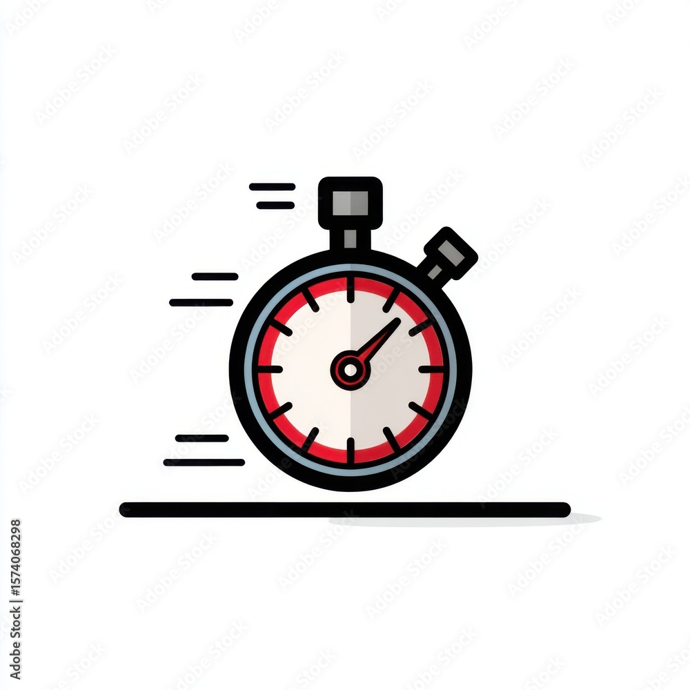 Obraz premium Simple stopwatch icon, fast motion