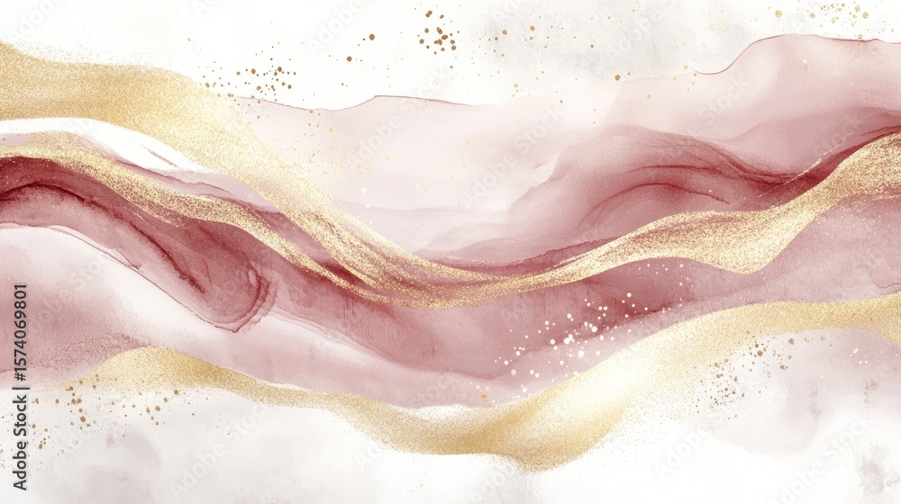 Obraz premium Elegant rose and gold watercolor background for invitations and designs