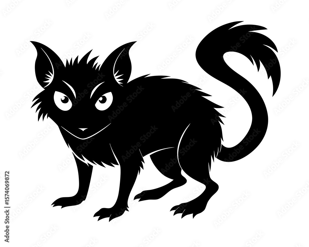 Obraz premium aye aye vector black animal silhouette