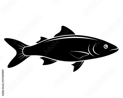 arctic char vector black animal silhouette