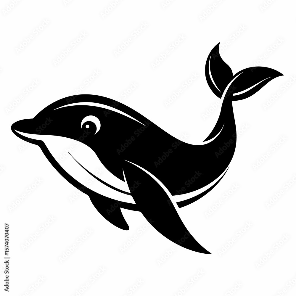 Fototapeta premium silhouette of a dolphin