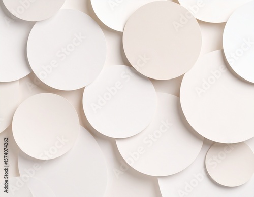 Seamless Neutral Tone Overlapping Circles Abstract Background, Soft and Balanced