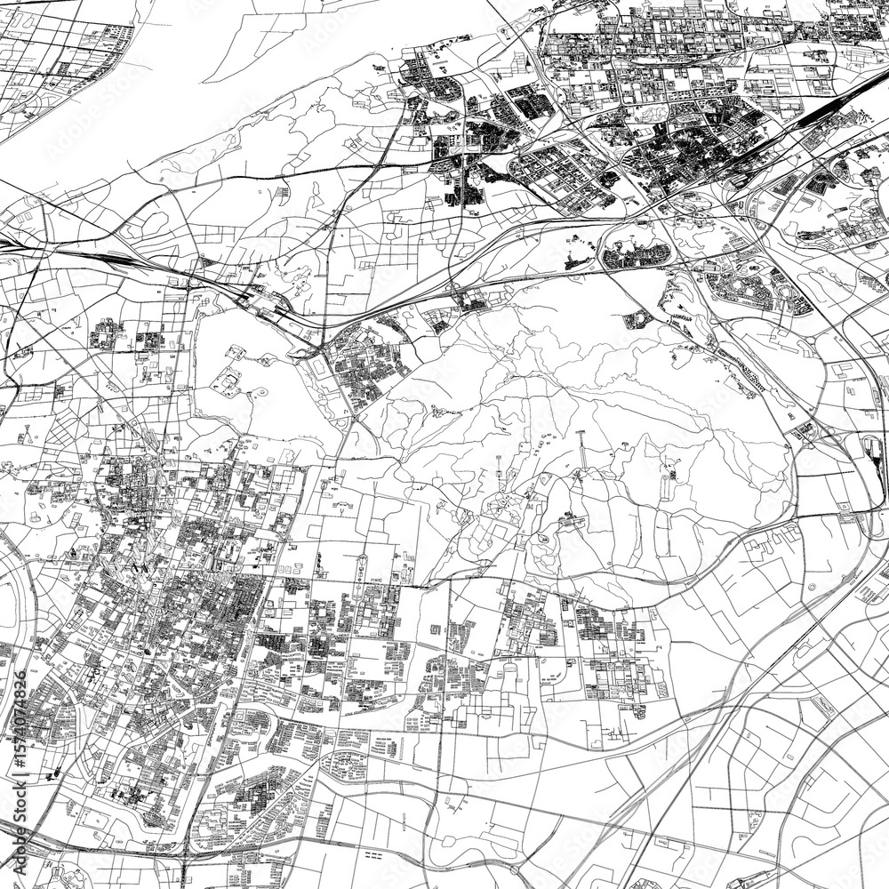 Naklejka premium 3D illustration of city and urban in Nanjing China