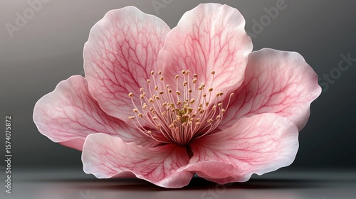 Delicate Pink Blossom Close-Up, A Symphony of Petals and Stamens