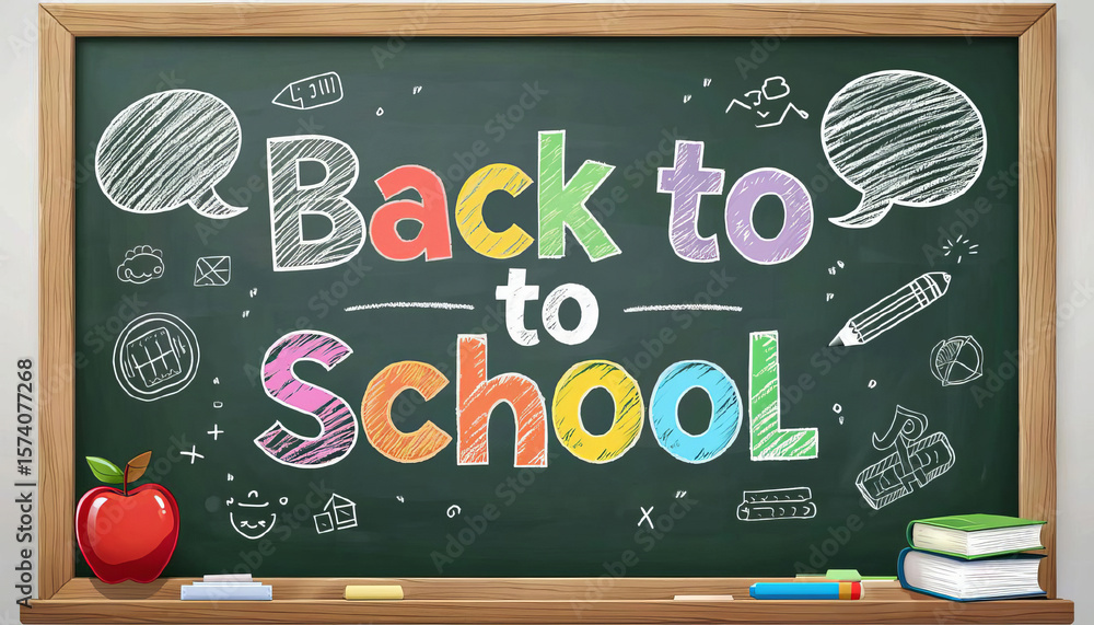 Black Chalkboard with the words back to school Black Chalkboard with the words back to school