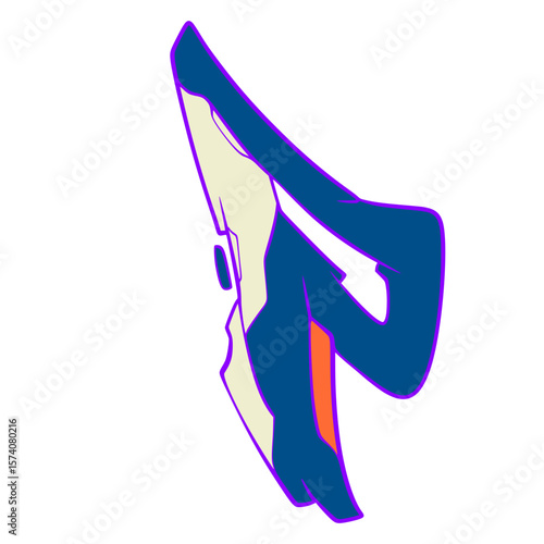 P Graffiti Font Futuristic  Typography Alphabet Illustration