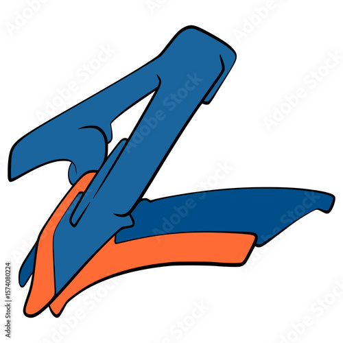 Z Graffiti Font Futuristic  Typography Alphabet Illustration