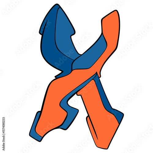 X Graffiti Font Futuristic  Typography Alphabet Illustration